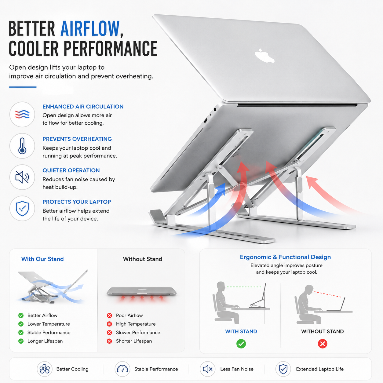 Adjustable Aluminum Laptop Stand